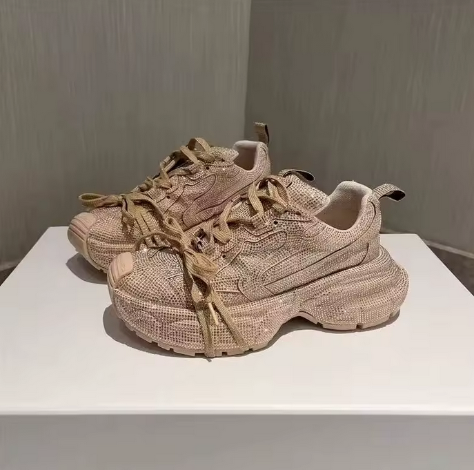 Sparkling Rhinestone Dad Sneakers