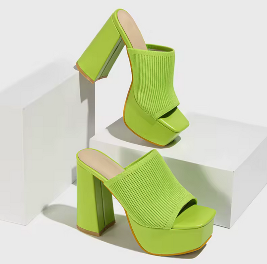 CANDY COATED -KNITTED HIGH HEEL SLIPPER