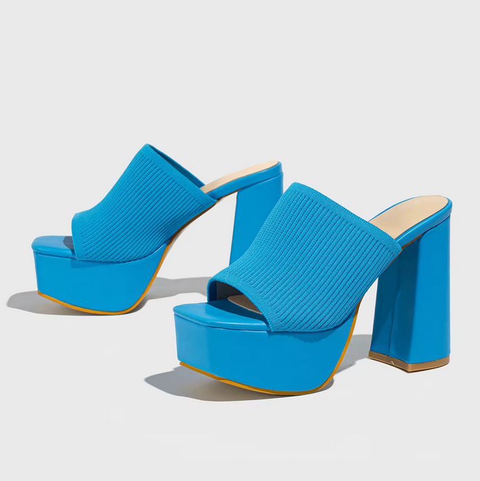 CANDY COATED -KNITTED HIGH HEEL SLIPPER