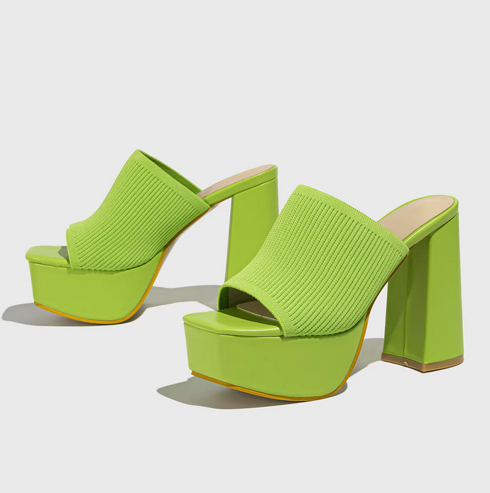 CANDY COATED -KNITTED HIGH HEEL SLIPPER