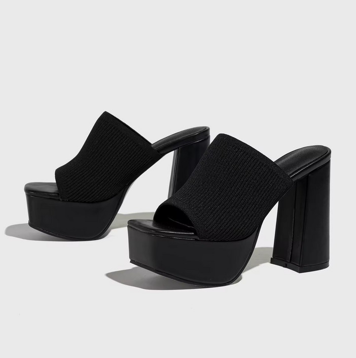 CANDY COATED -KNITTED HIGH HEEL SLIPPER