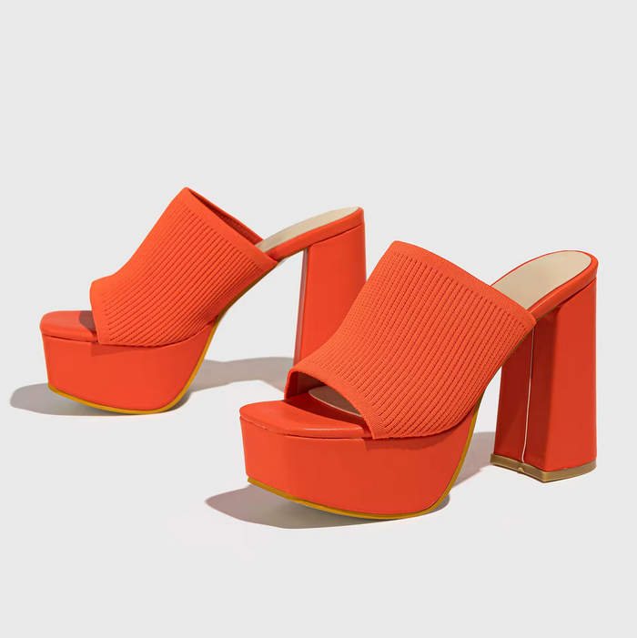 CANDY COATED -KNITTED HIGH HEEL SLIPPER