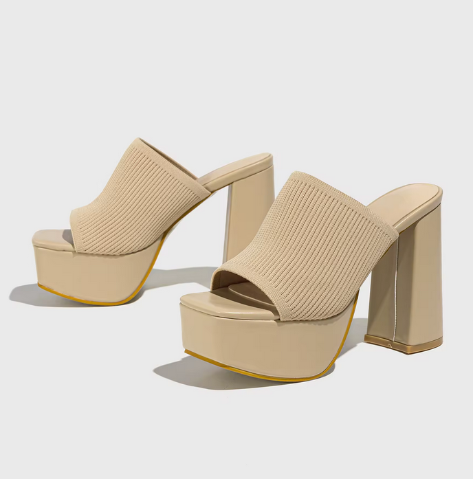 CANDY COATED -KNITTED HIGH HEEL SLIPPER