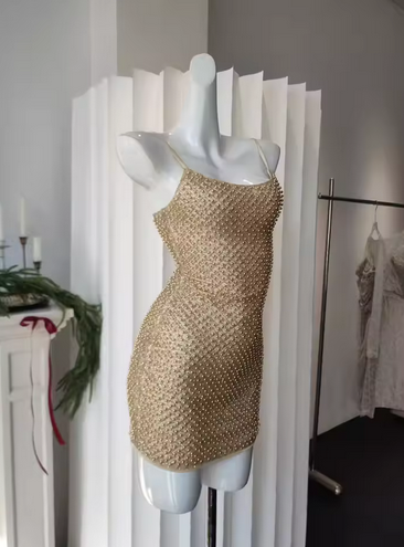 BEADED MIN CAMI STRAPPED DRESS