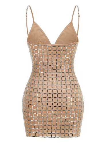 MIRRORED CAMI STRAP BODYCON MIN DRESS