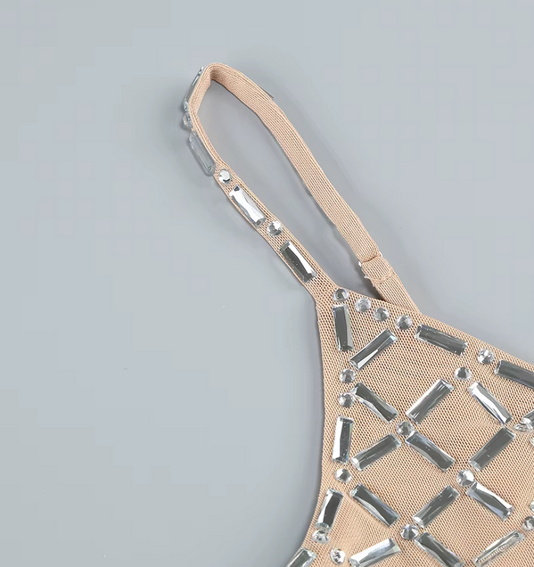 MIRRORED CAMI STRAP BODYCON MIN DRESS