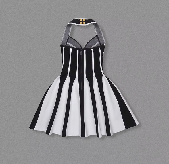 HALTER TOP A-LINE BODYCON BANDAGE DRESS