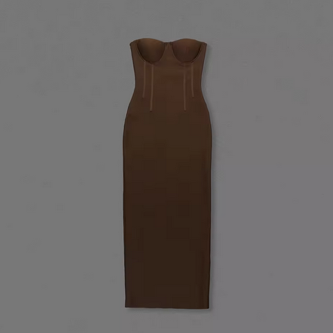 SOLID COLOR BODYCON BANDAGE DRESS