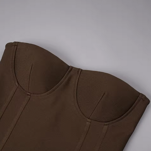 SOLID COLOR BODYCON BANDAGE DRESS