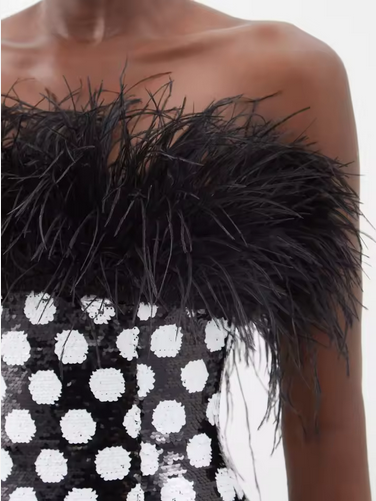 BLACK AND WHITE POLKA DOT TUBE DRESS