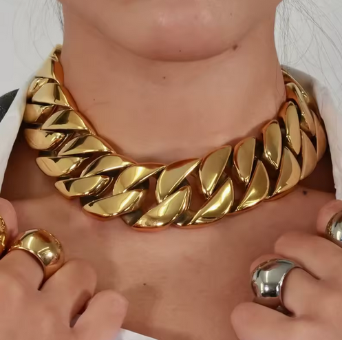 CHUNKY CUBAN LINK CHOKER & BRACELET