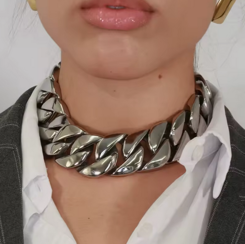 CHUNKY CUBAN LINK CHOKER & BRACELET