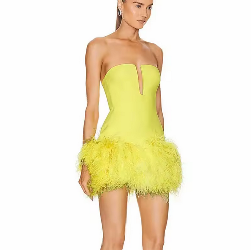 FEATHERED MINI COCTAIL DRESS