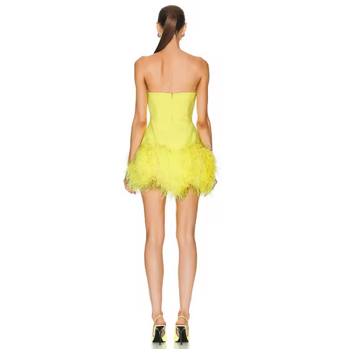 FEATHERED MINI COCTAIL DRESS