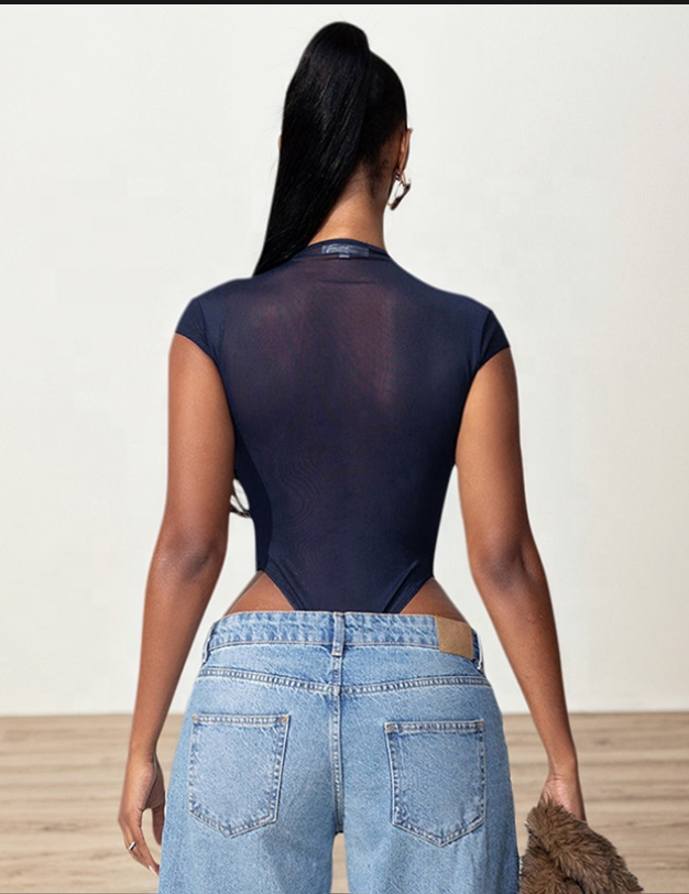 NAVY BODYCON BODYSUIT