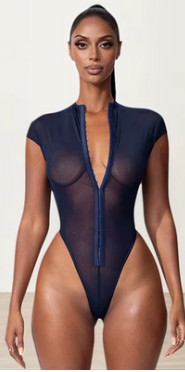 NAVY BODYCON BODYSUIT