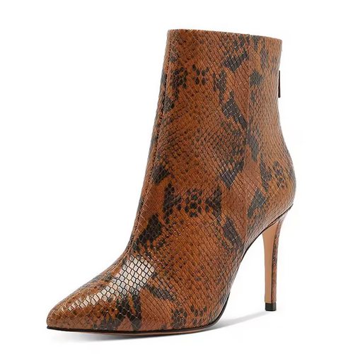 SNAKE PRINT ANKLE BOOTIES