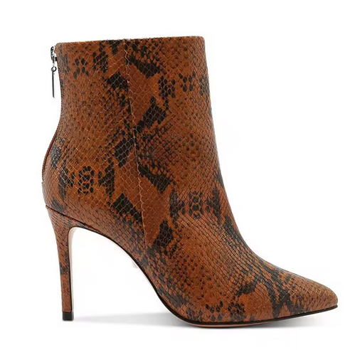 SNAKE PRINT ANKLE BOOTIES