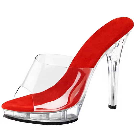PEOPLE PLEASERS- CLEAR STRAPPY PLATFORM HEEL