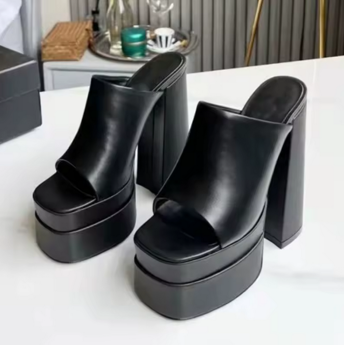 DOLL CODED VEGAN LEATHER SLIP ON HEEL