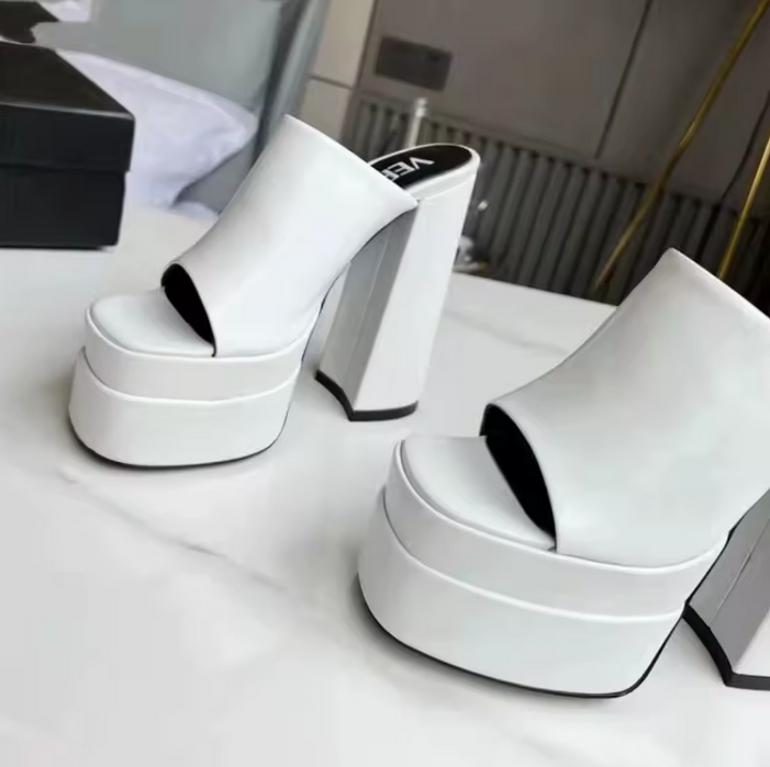 DOLL CODED VEGAN LEATHER SLIP ON HEEL