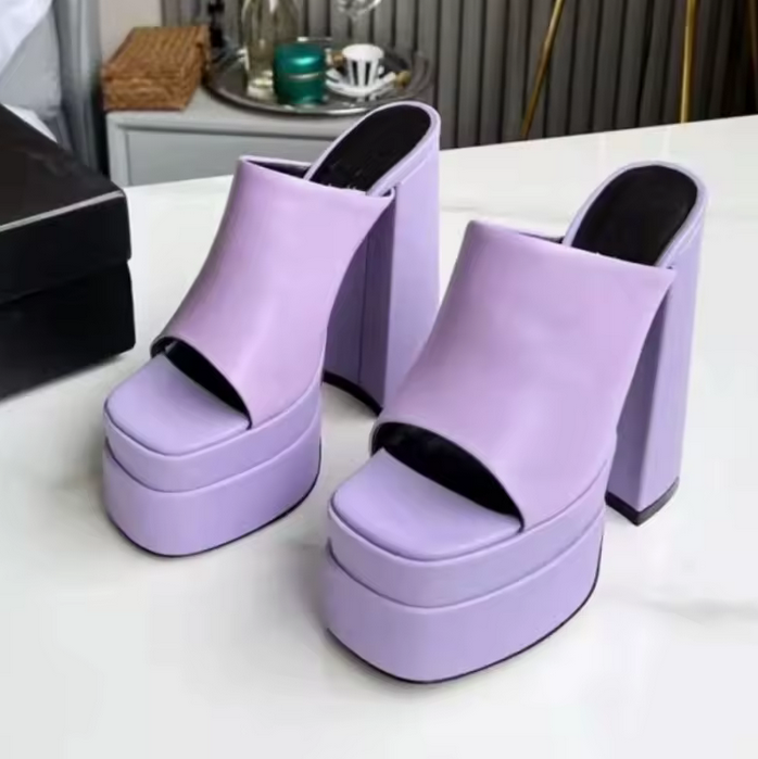 DOLL CODED VEGAN LEATHER SLIP ON HEEL