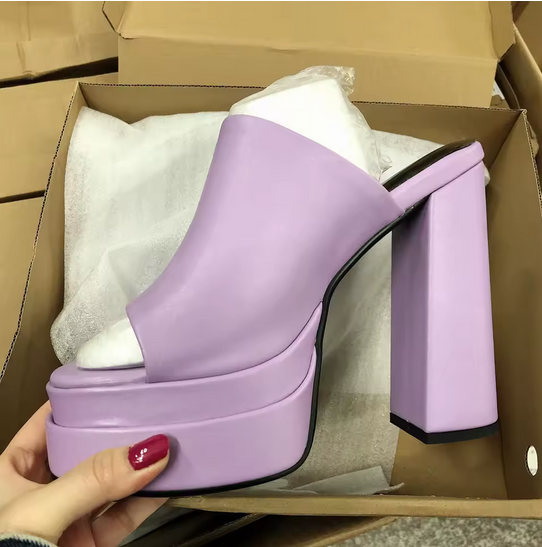 DOLL CODED VEGAN LEATHER SLIP ON HEEL