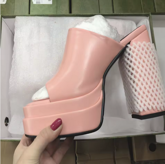 DOLL CODED VEGAN LEATHER SLIP ON HEEL