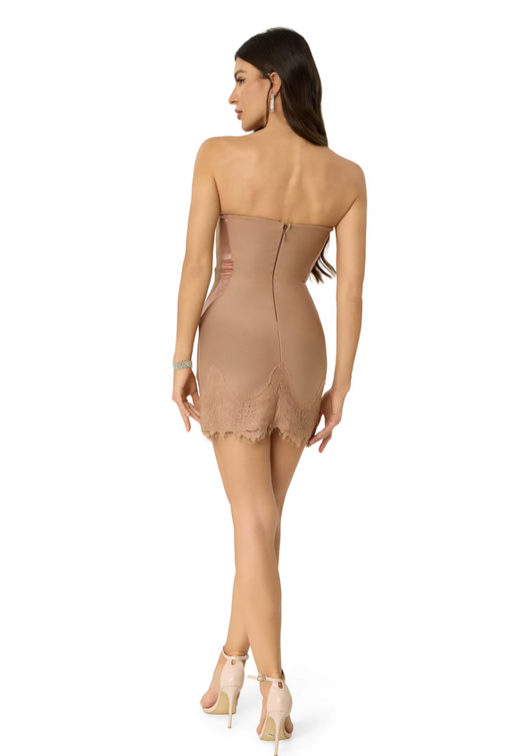 STRAPLESS LINGERIE MINI DRESS