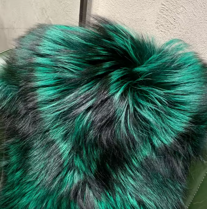 MID LENGTH SILVER FOX FUR COAT