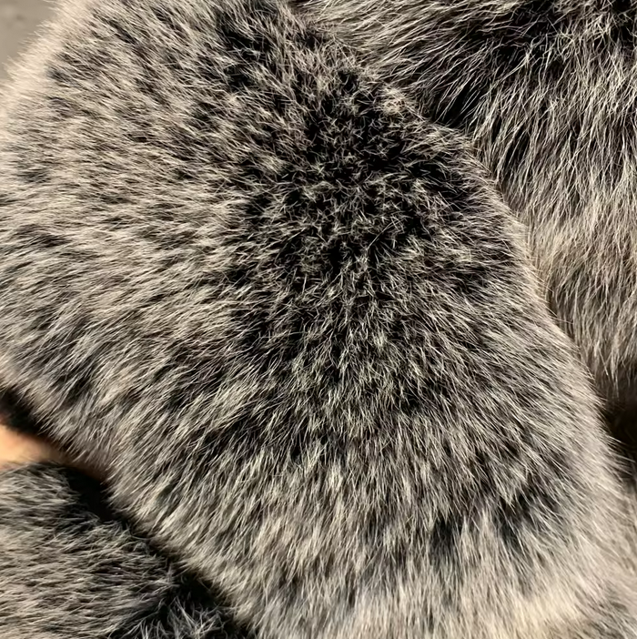 MID LENGTH SILVER FOX FUR COAT