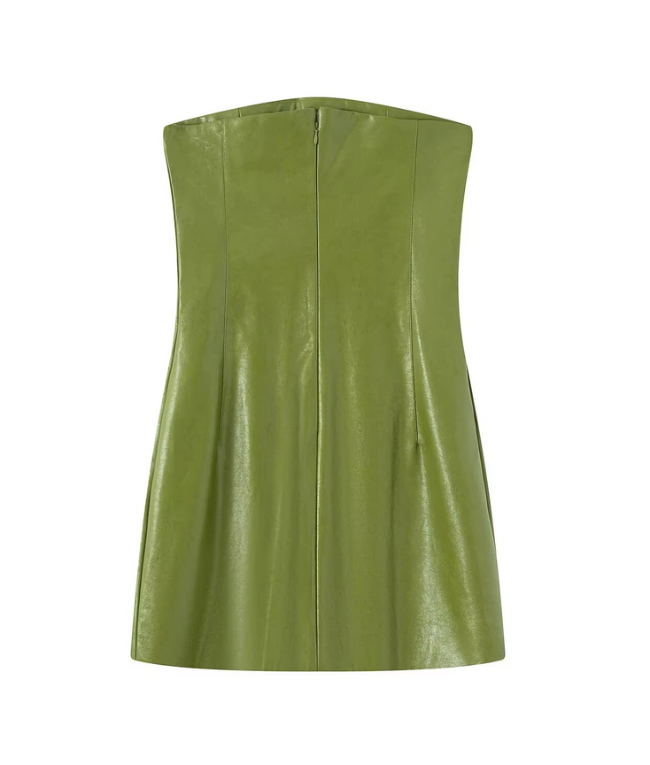 80 STYLE LEATHER MINI DRESS