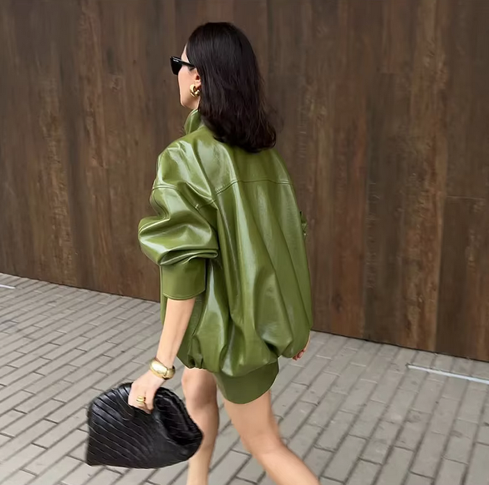 80 STYLE LEATHER MINI DRESS