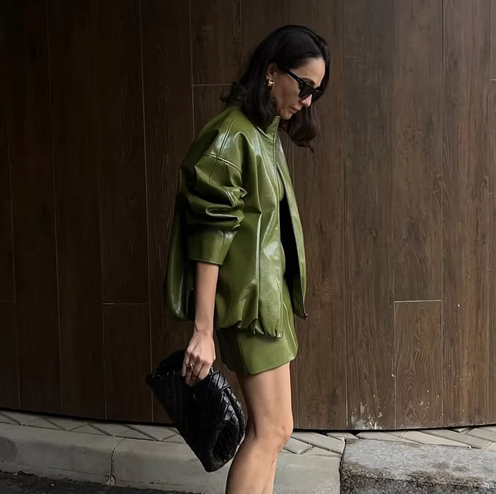 80 STYLE LEATHER MINI DRESS