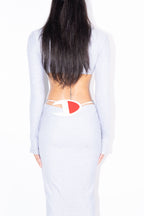 LONG SLEEVE BODYCON DRESS (BROOCH INCLUDED)