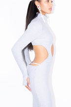 LONG SLEEVE BODYCON DRESS (BROOCH INCLUDED)